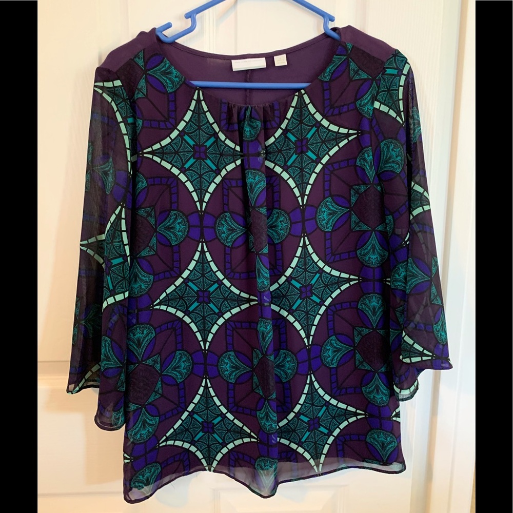 🌹New York & Co, multi color blouse